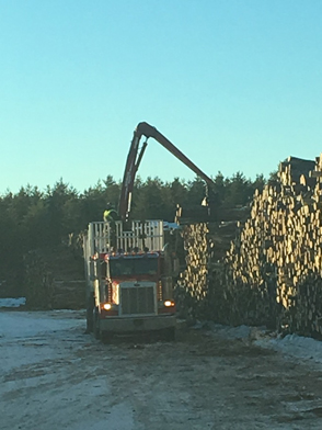 a wood yard truck