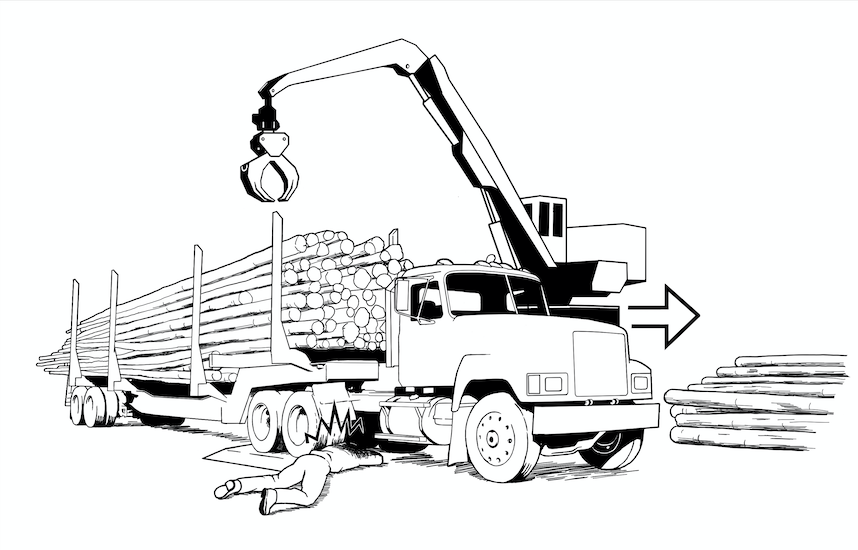 Truck Runs Over Deckhand Revised Illustration