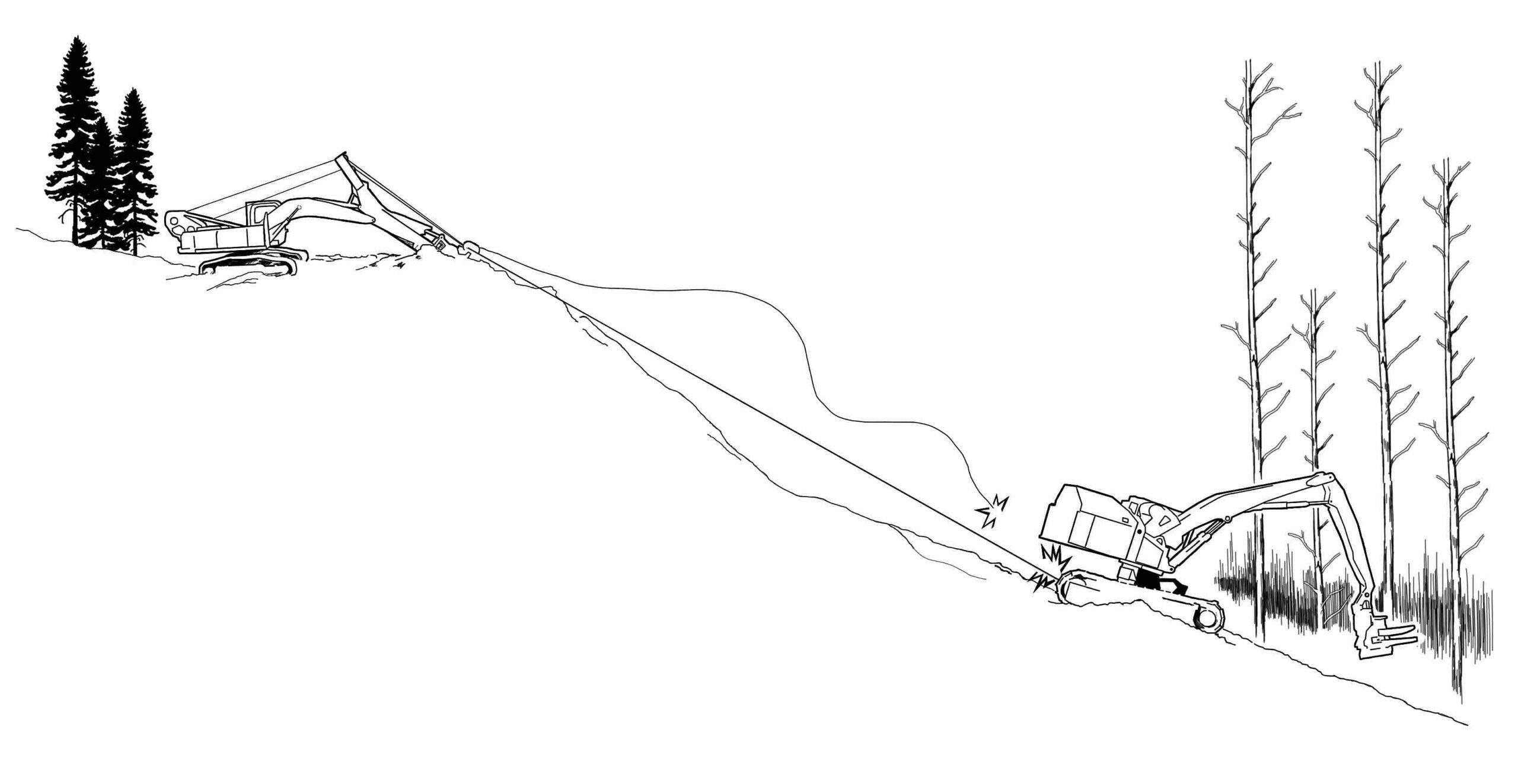Tether-Line-Breaks-after-Damaged-by-Bucket-Move-Illustration