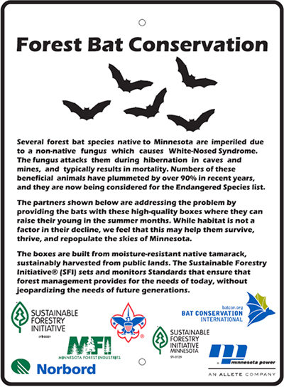 Forest Bat Conservation signs