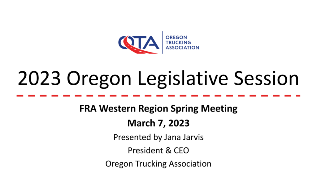 2023 Oregon Legislative Session Forest Resources Association