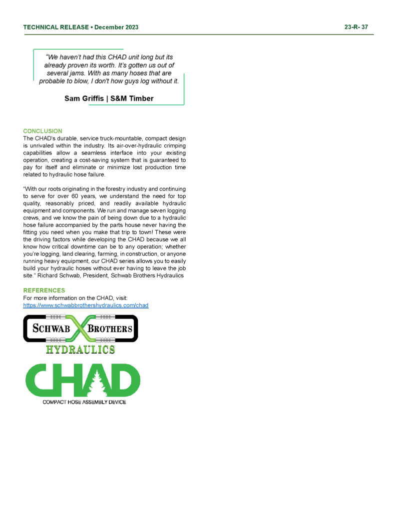 23-R-37 Compact Hose Assembly Device (CHAD) Revolutionizes Hydraulic ...